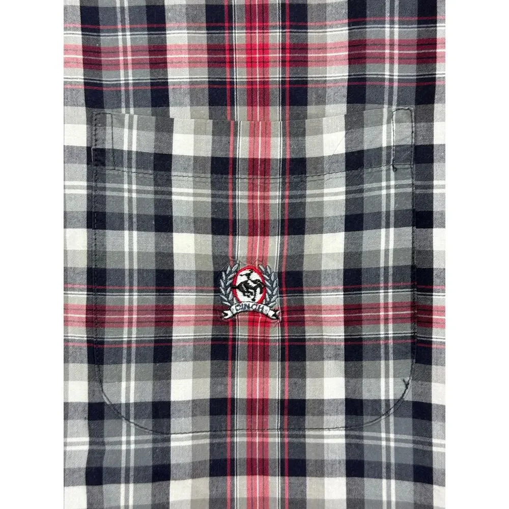 Cinch Men's Long Sleeve Black Red Western Plaid Button Up Shirt - Size‎ L*